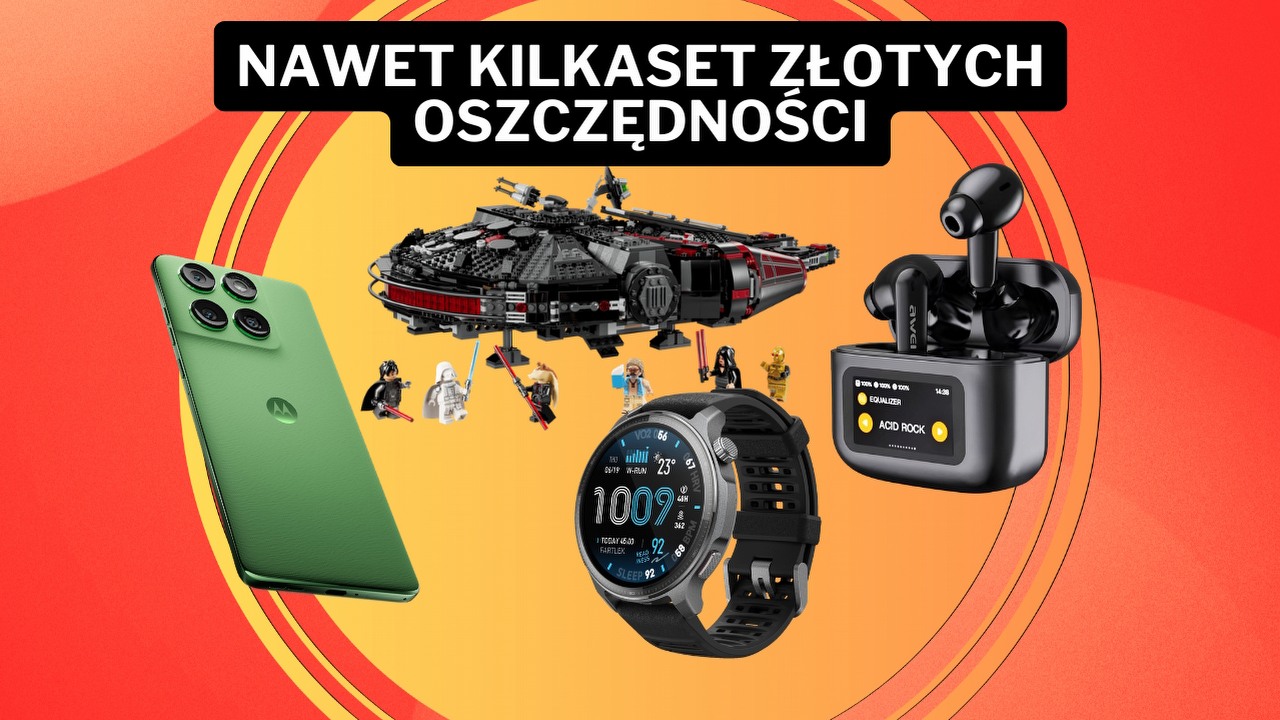 Media Expert pozwala zaoszczędzić ogromne pieniądze! Smartfon Motorola z 12 GB RAM i niezwykły zestaw LEGO Star Wars są teraz znacznie tańsze, źródło grafiki: Motorola / Amazfit / LEGO / AWEI.