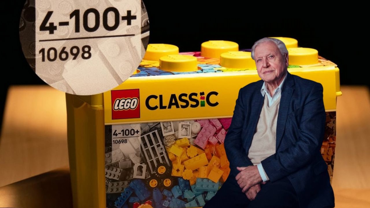 LEGO zmieniło kategorię wiekową swoich klocków specjalnie dla Davida Attenborough, by mógł je składać nawet mając 100 lat, źródło grafiki: Instagram - davidattenborough / lego.