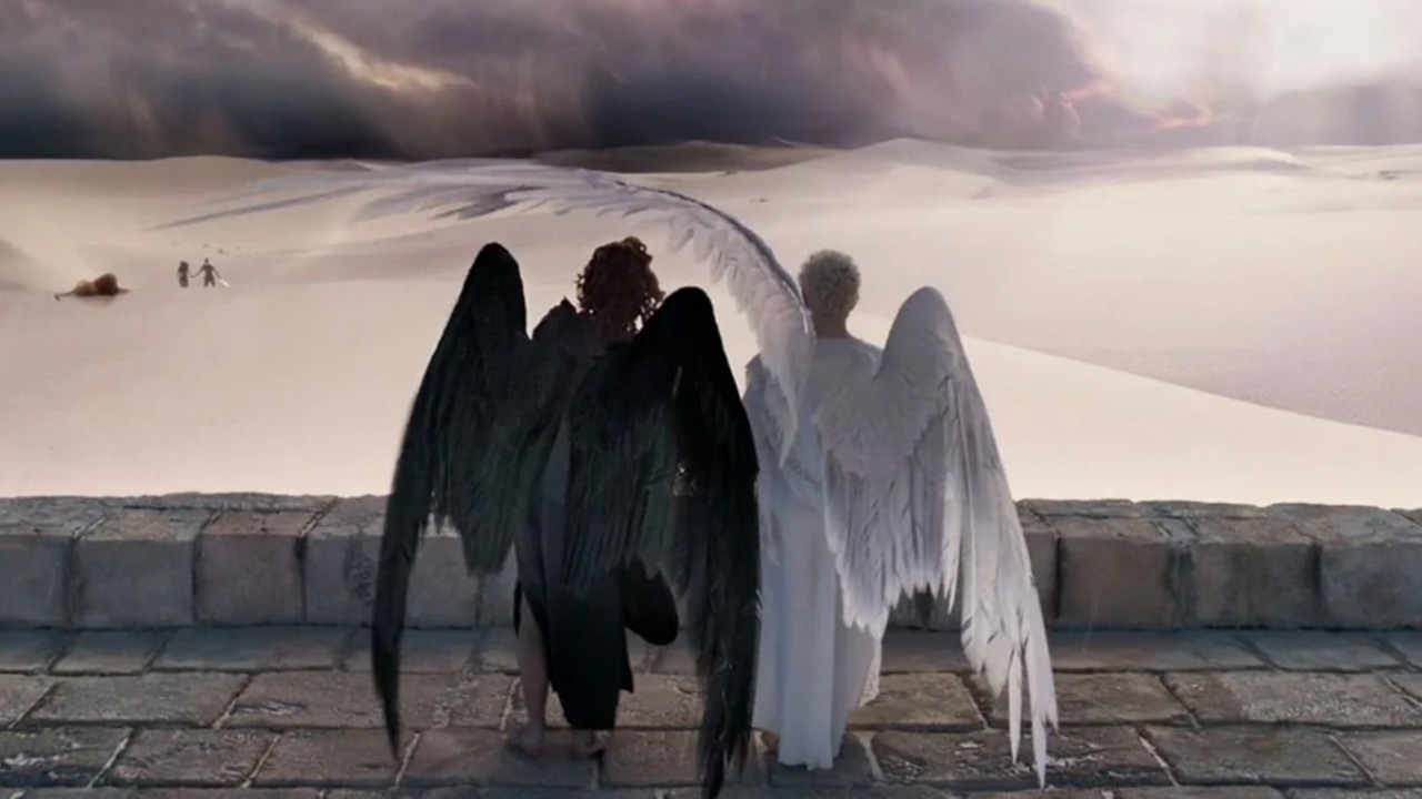 Dziś na Prime Video najważniejsza premiera tygodnia. 90-minutowy film wieńczący polecaną przez 94% widzów przygodę fantasy, źródło grafiki: Dobry omen, Neil Gaiman, Prime Video, 2019.