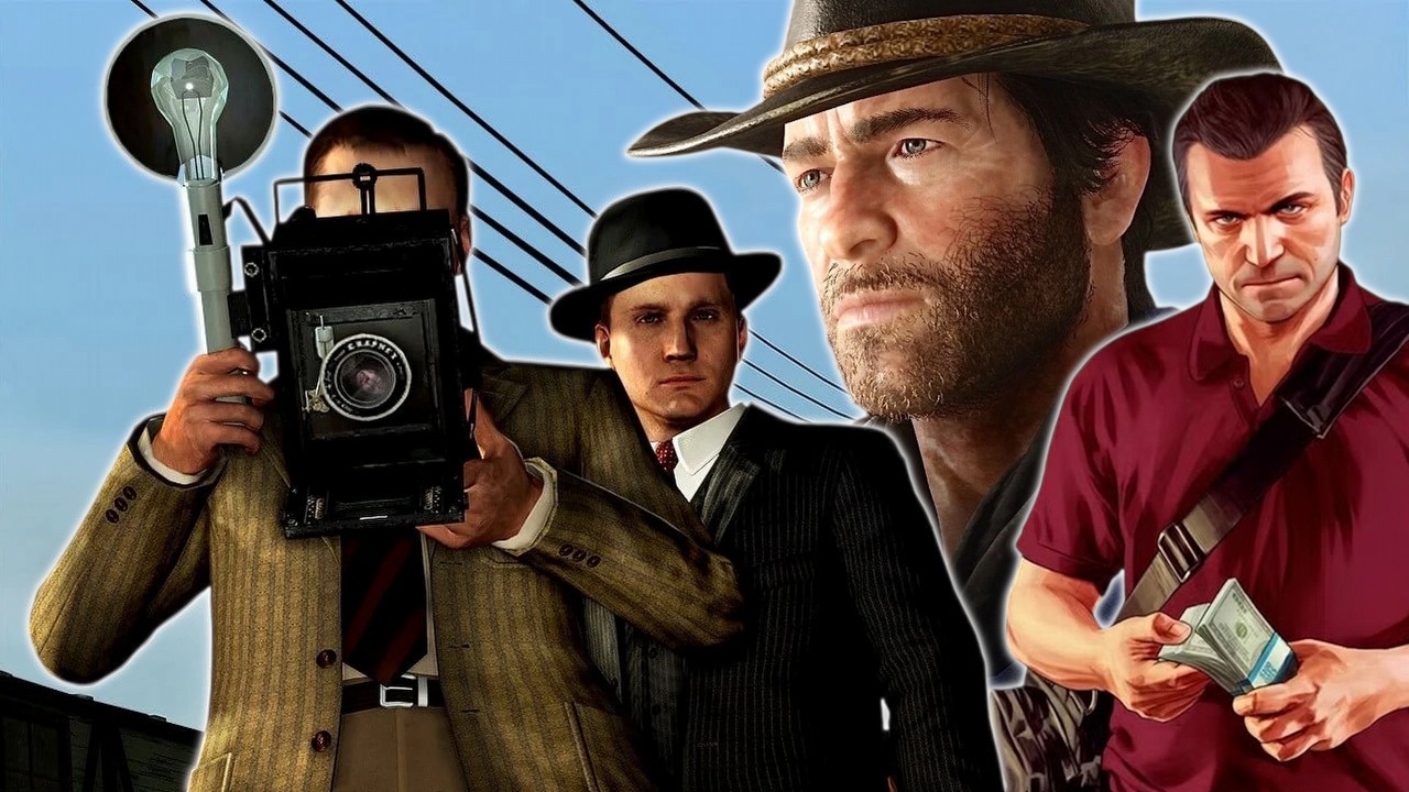 Nawet w rocznicę premiery LA Noire mówi się głównie o potencjalnych ruchach Rockstara w temacie RDR2 i GTA 5, źródło grafiki: własne / Rockstar Games / Take-Two Interactive.