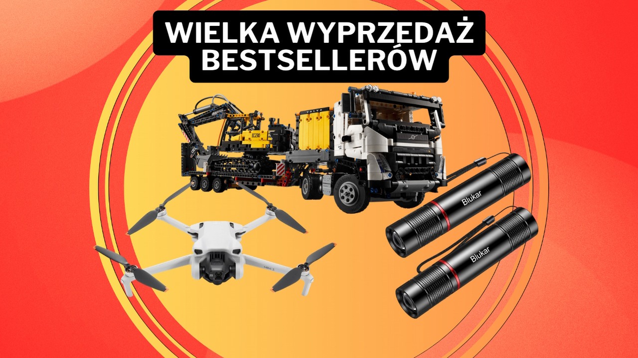 Amazon totalnie odleciał z promocjami! Obniżki sięgają 74%, a wśród ofert bestsellerowy dron DJI 4K, LEGO Technic i zestaw dwóch latarek, źródło grafiki: LEGO / DJI / Blukar.