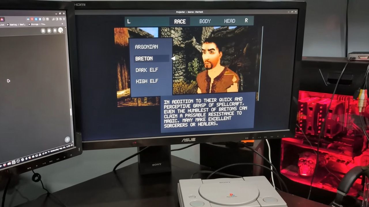 Fan sprzętu retro przełożył Skyrima na PlayStation 1. Taka wersja hitu Bethesdy wygląda wyjątkowo uroczo, źródło grafiki: 2009aero.