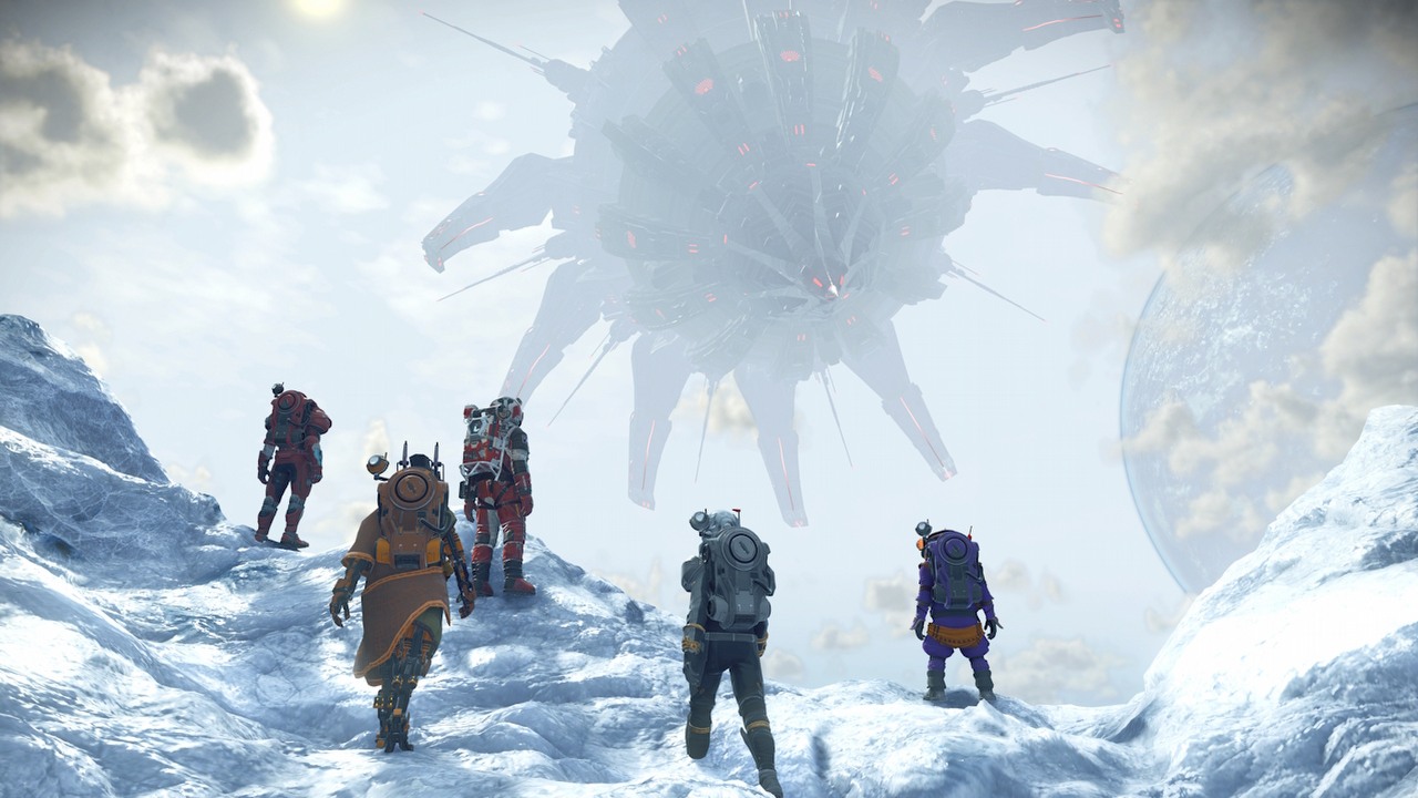 Gigantyczna konstrukcja jak Gwiazda Śmierci zagraża No Man’s Sky. Twórcy mobilizują graczy sandboxa do kosmicznej walki, źródło grafiki: Hello Games.
