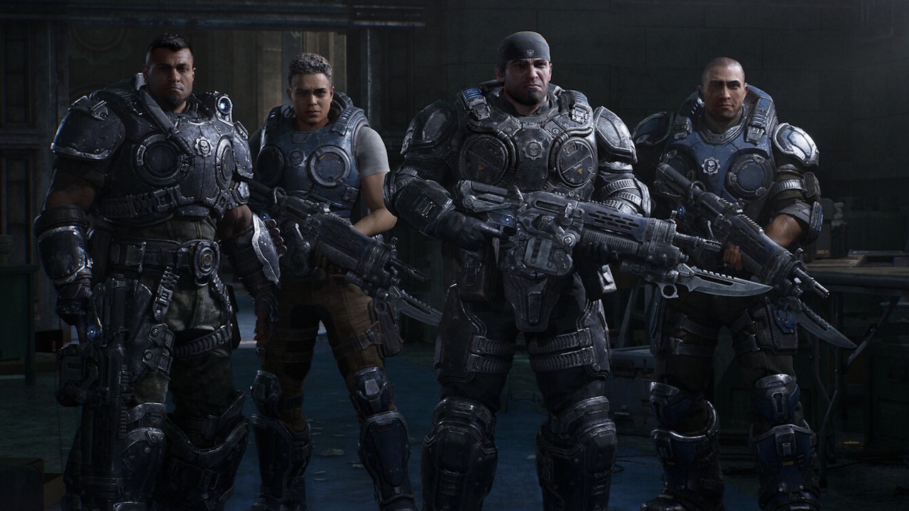 Xbox stanowczo zaprzecza plotkom, ale dobrze widoczne logo PS5 na grafice promocyjnej Gears of War: E-Day sugeruje co innego, źródło grafiki: Xbox Game Studios.