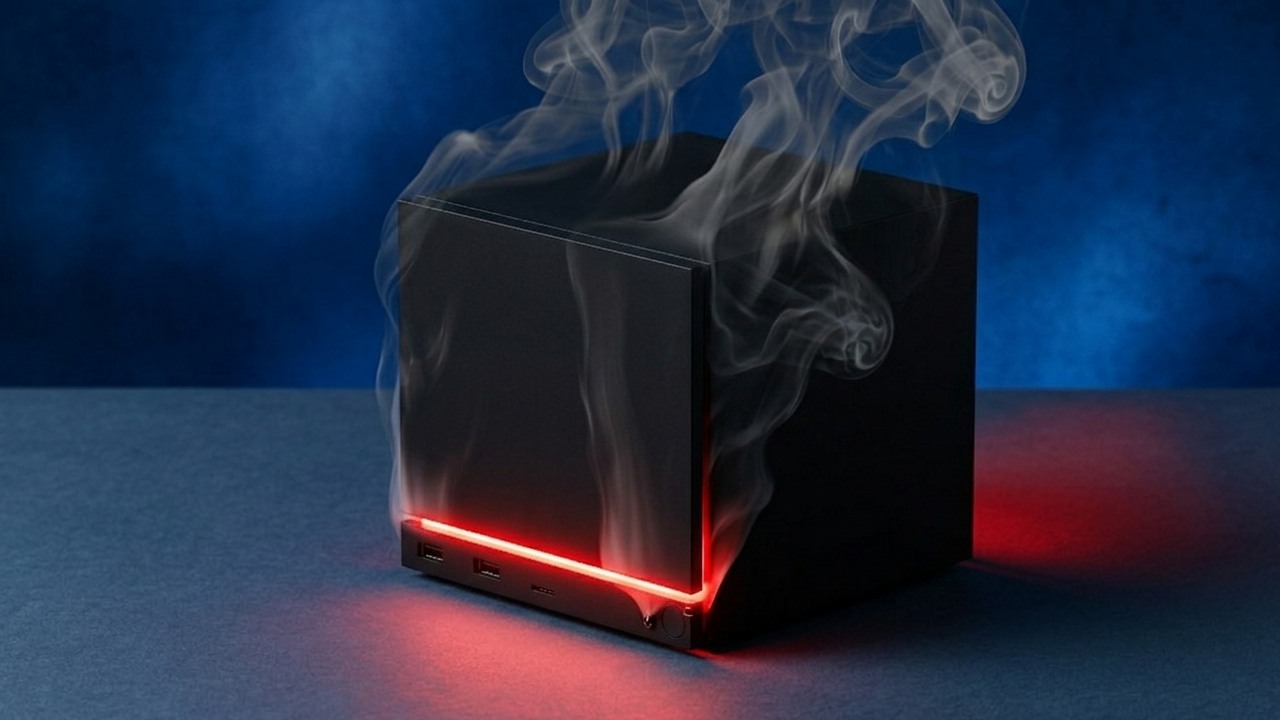 „Steam Machine było całkiem fajne przez te 20 minut, kiedy działało”. Czerwona linia śmierci pierwszym poważnym problemem nowego sprzętu Valve, źródło grafiki: Google Gemini.