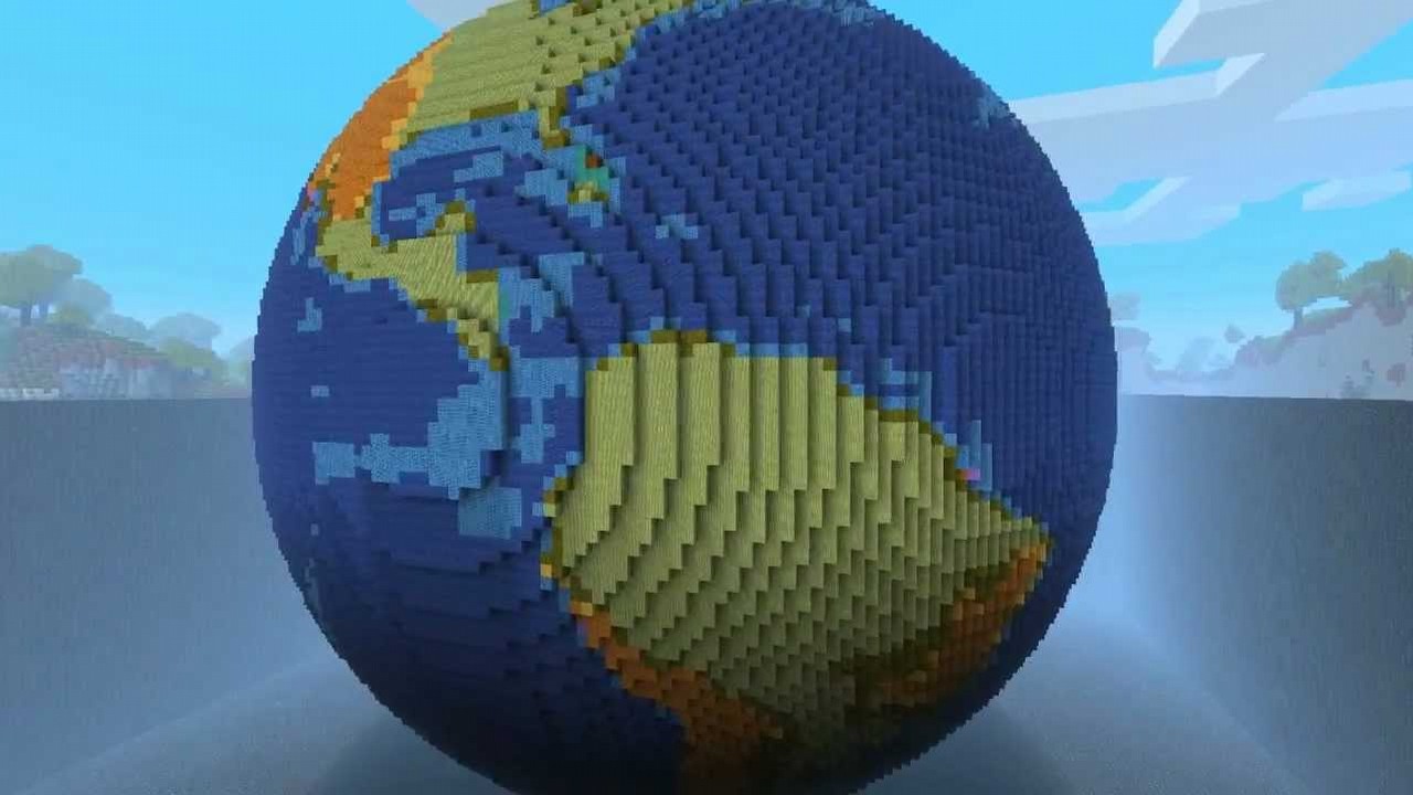 Minecraft - Ziemia odtworzona w skali 1:1 w grze.