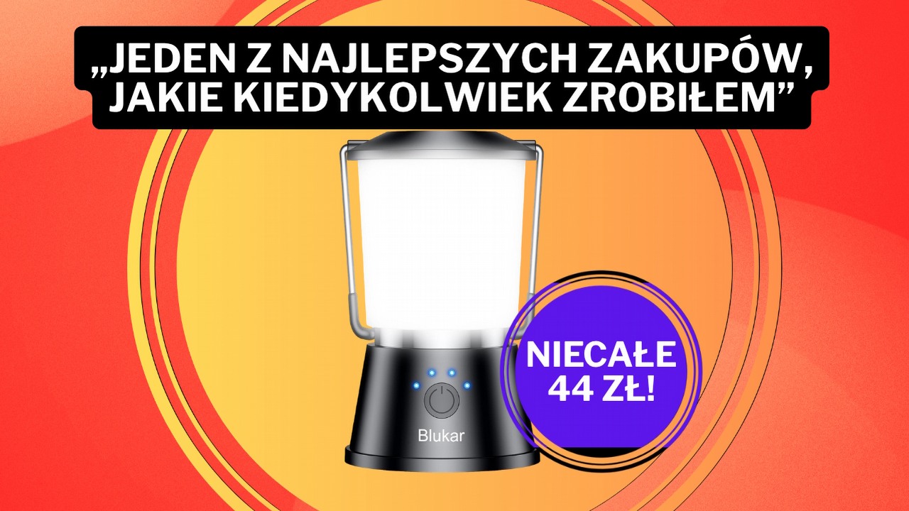 „Najlepsza na rynku”! Ta lampa kempingowa ma średnią ocen 4,7/5 i kosztuje niecałe 44 zł na Amazonie, źródło grafiki: Blukar.