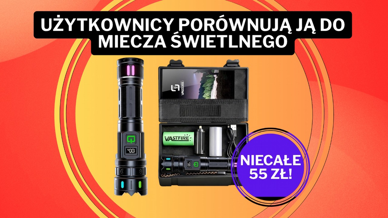 „Bestia” za niecałe 55 zł! Ta latarka o „brutalnej mocy” robi furorę na Amazonie, źródło grafiki: Vastfire.