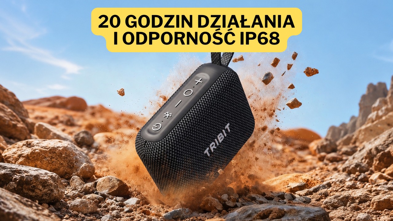 Kupują go zamiast JBL-a i są zachwyceni. „Brzmi znacznie lepiej”, a dzięki promocji na Amazonie kupisz go za 120 zł, źródło grafiki: Tribit.