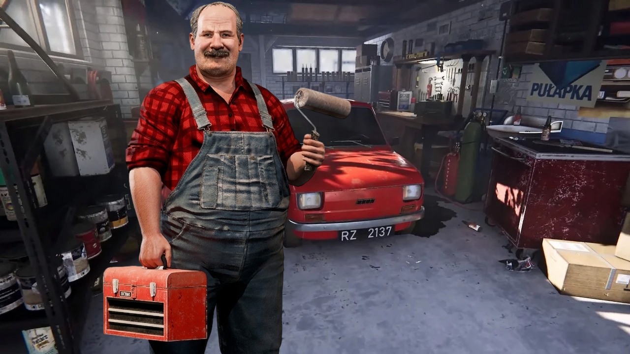 Niczym niebo i piekło, nostalgiczne gry w klimacie Polski lat 90. dzieli wielka przepaść. Auto fuszerka pięknie się rozwija, a Majster Symulator zawodzi graczy, źródło grafiki: PlayWay / wygenerowane przez AI.