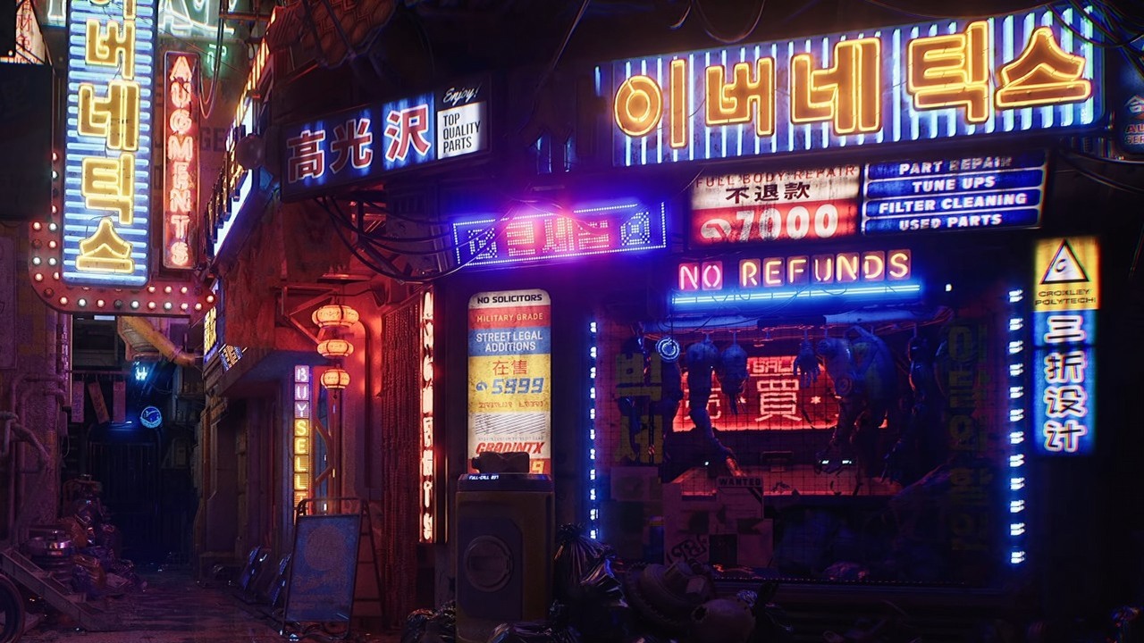 „Punkt zwrotny”. Fotorealistyczne demo Unreal Engine 6 zachwyca cyberpunkowym morzem świateł, źródło grafiki: YouTube: Dylan Browne; 2026.