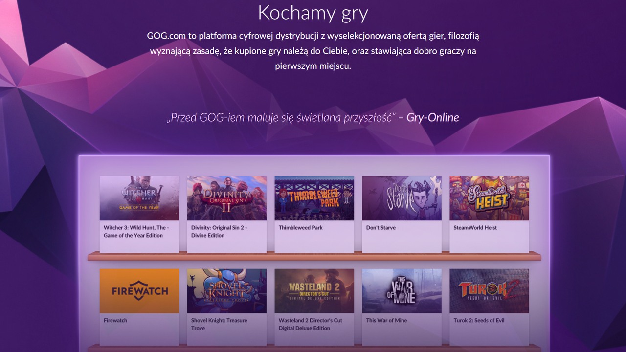Gry na GOG-u wciąż wybrakowane. Społeczność naliczyła już ponad 1500 braków względem Steama, źródło grafiki: GOG.com.