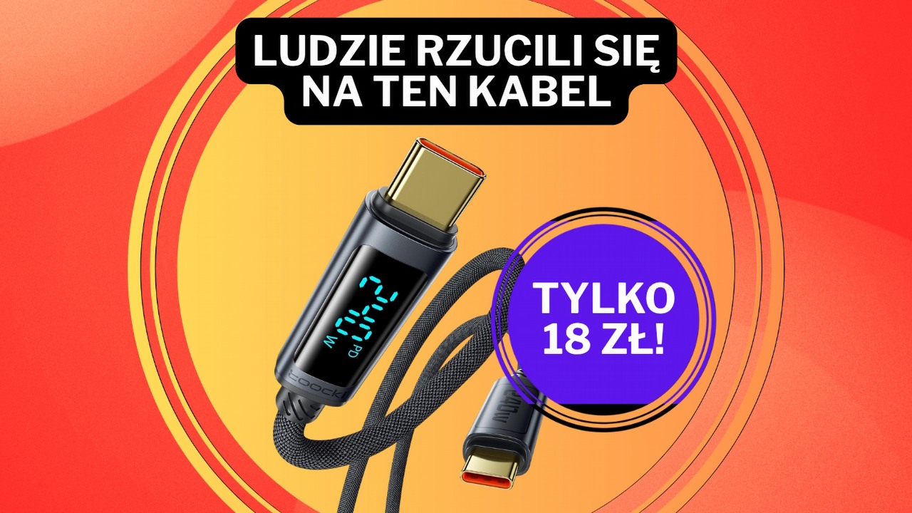 „Kupiłem 3 sztuki”. Ten 2-metrowy kabel z wyświetlaczem kosztuje grosze, a obsługuje ładowanie 240 W, źródło grafiki: toocki.