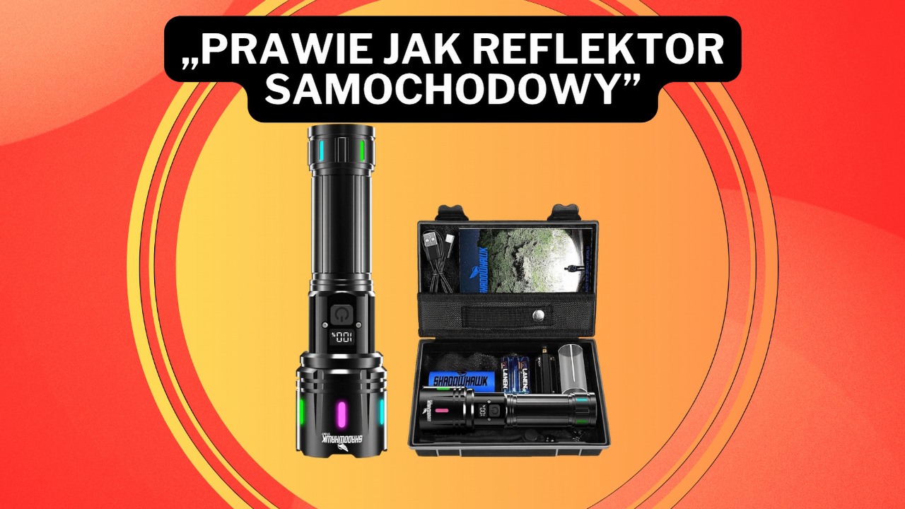 „Najjaśniejsza w historii” latarka zachwyciła Polaków, a Amazon sprzedaje ją teraz za 85 zł, źródło grafiki: Shadowhawk / wygenerowano przez AI.