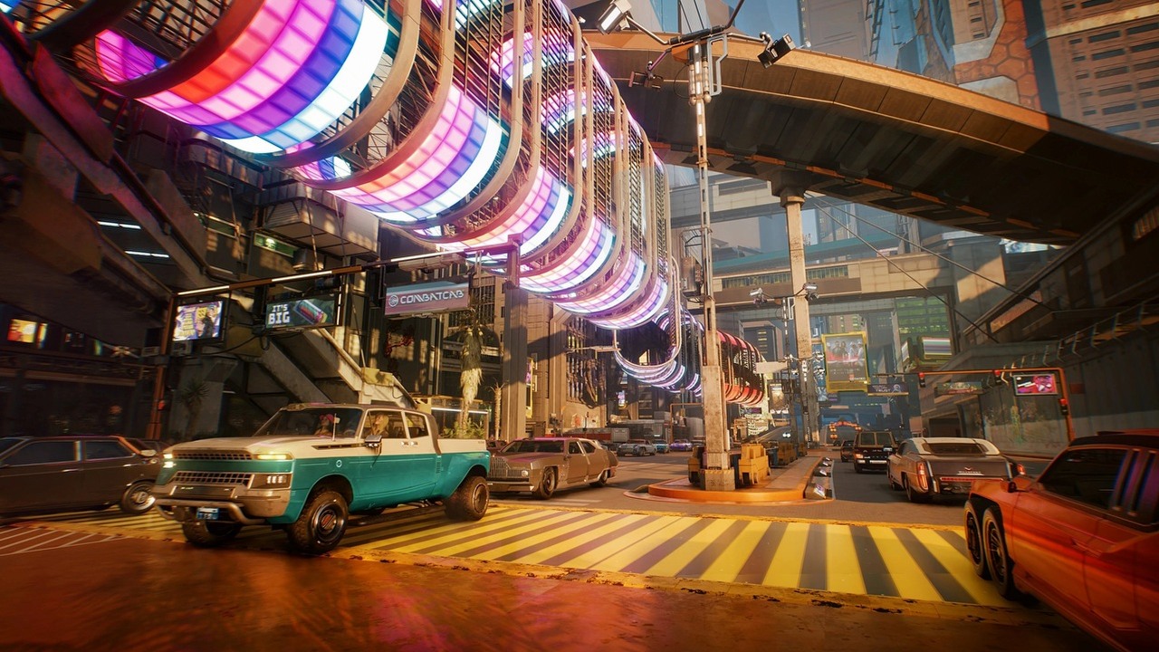 Night City z Cyberpunka 2077 stworzono niemal w całości ręcznie, detal po detalu, źródło grafiki: CD Projekt Red.