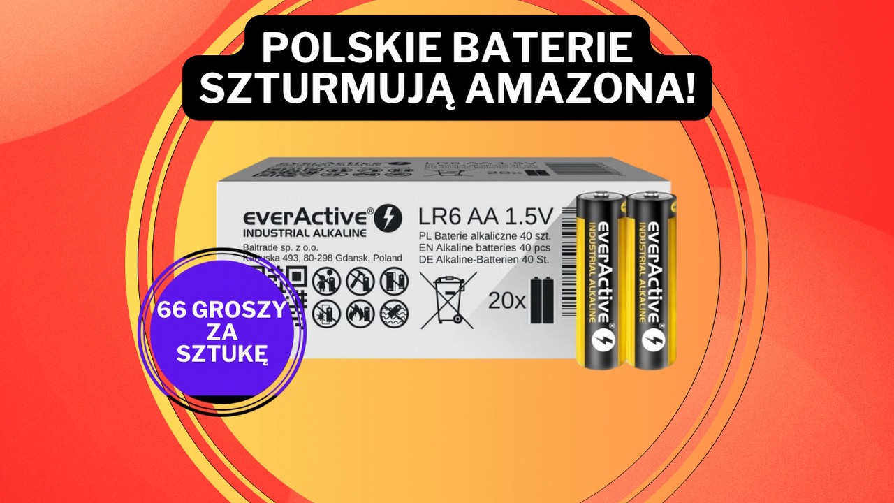 Sprzedano już ponad 400 zestawów! Polskie baterie podbijają Amazona - aż 40 sztuk za jedyne 26 zł, źródło grafiki: EverActive.
