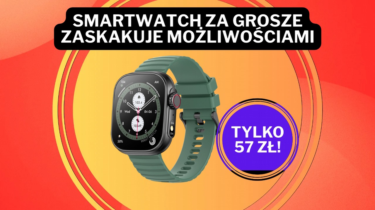 „Kupione dwie sztuki”. Ten smartwatch z oceną 4,5/5 kosztuje mniej niż niejeden pasek do zegarka! Media Expert sprzedaje go za rekordowe 57 zł, źródło grafiki: MyPhone.