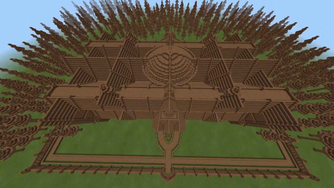 Minecraft - willa z błota nietypowym tworem gracza.