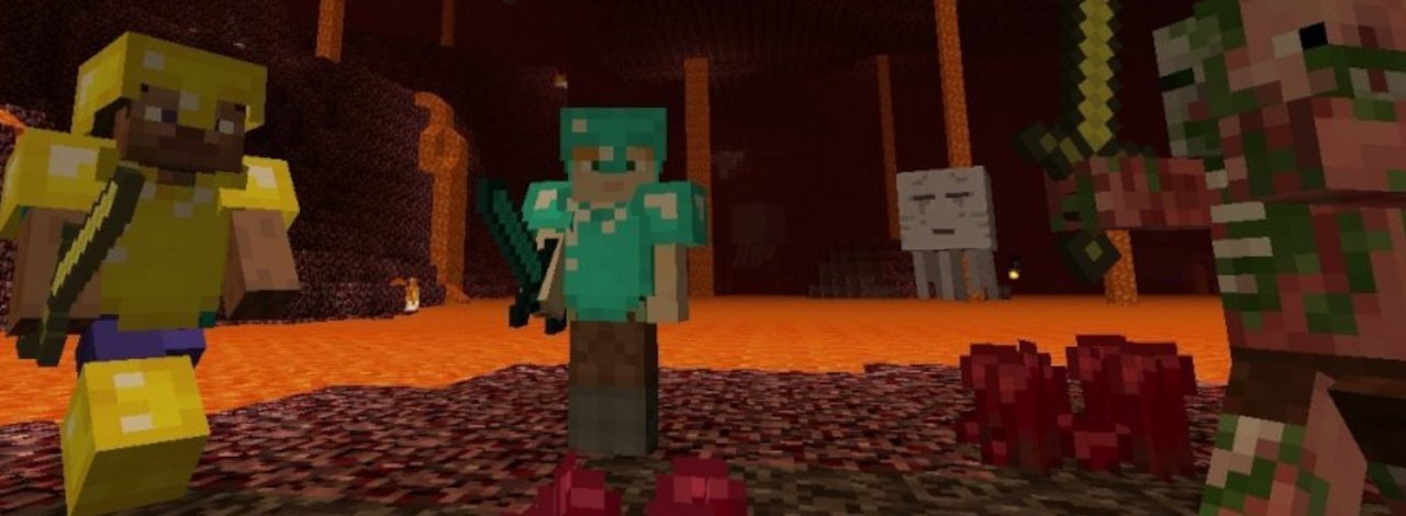 Minecraft przerobiony na grę tower defense; to część większego projektu, źródło grafiki: Mojang/Minecraft.