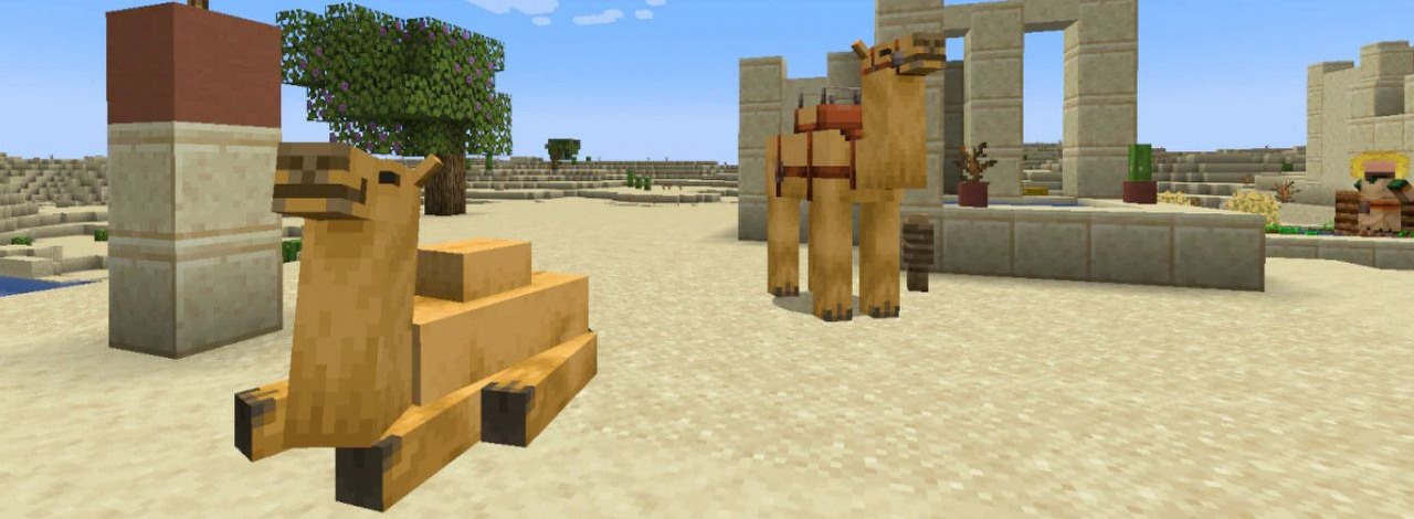 Wielbłądy grasują w Minecrafcie; Snapshot 22w42a wprowadza sporo nowości, źródło grafiki: minecraft.net.