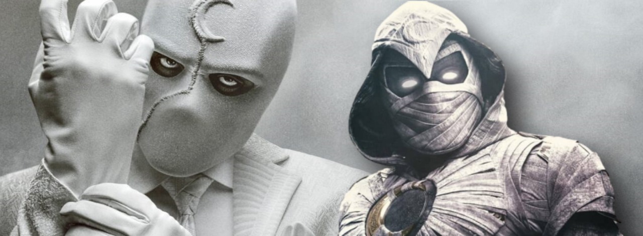 Moon Knight godny serialu na Disney+, zdjęcia wyglądają jak oficjalne plakaty, źródło grafiki: Moon Knight, Jeremy Slater, Marvel Studios, 2022.