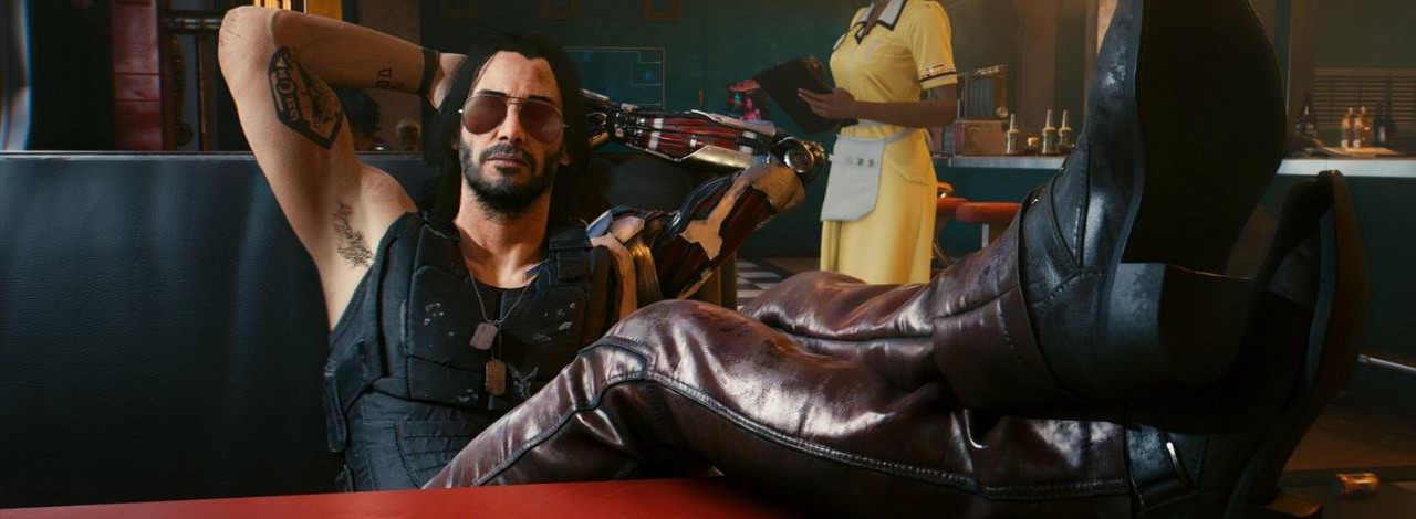 Gitara Johnny'ego Silverhanda z autografem Keanu Reevesa trafiła na aukcję WOŚP, źródło grafiki: Cyberpunk 2077 / CD Project RED.