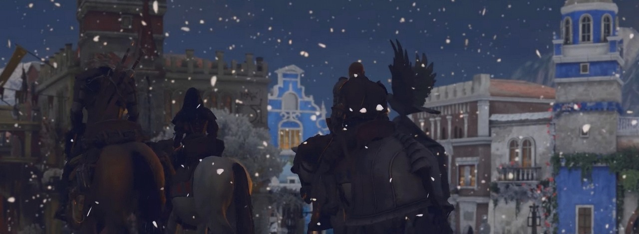 Toussaint z Wiedźmina 3 zasypał śnieg, gracz zmienił krainę nie do poznania, źródło grafiki: CD Projekt Red.
