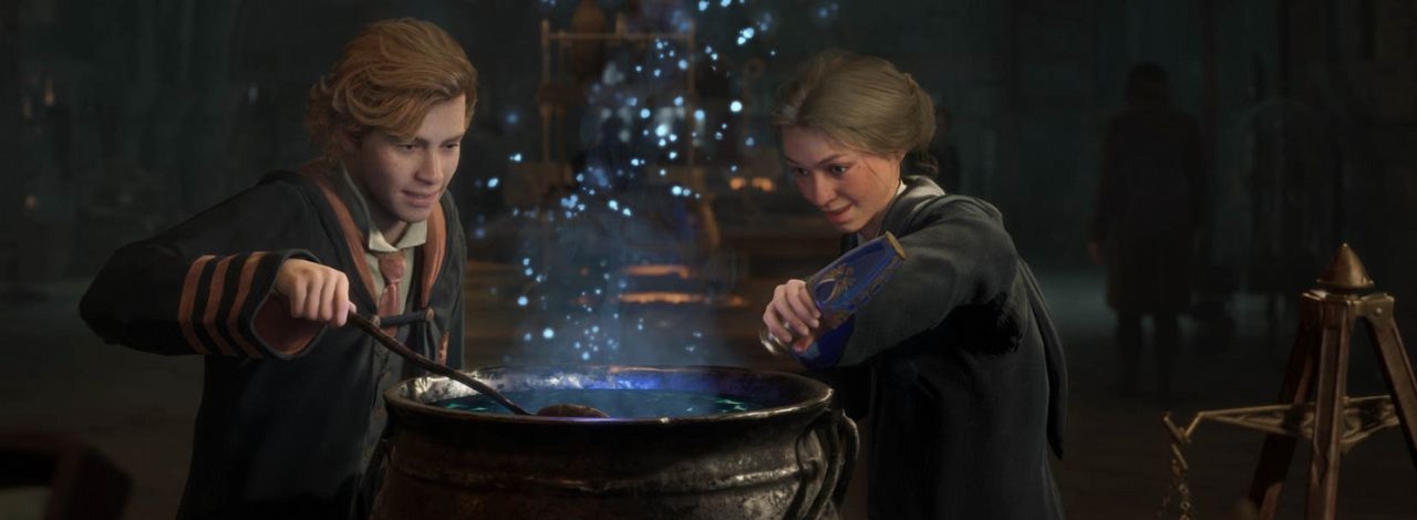 Postacie z Harry'ego Pottera znalezione w Hogwarts Legacy. Poznajecie tę dwójkę?, źródło grafiki: Portkey Games.