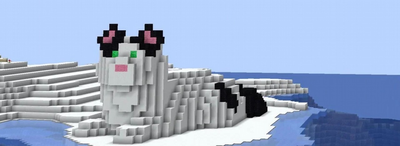 Monument dla zmarłego kota w Minecrafcie, gracz oddał hołd swojemu pupilowi, źródło grafiki: Reddit – DukeLukeTheNuke.