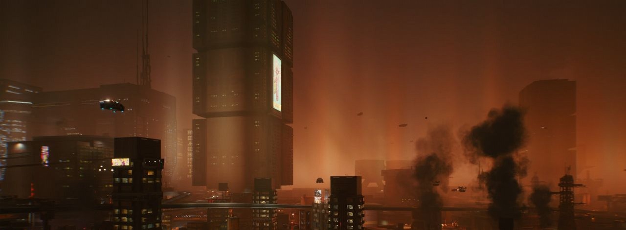 Wyobrażenia o korporacjach z Cyberpunka 2077 są śmieszne. Apple zjada Arasakę na śniadanie, źródło grafiki: CD Projekt RED.