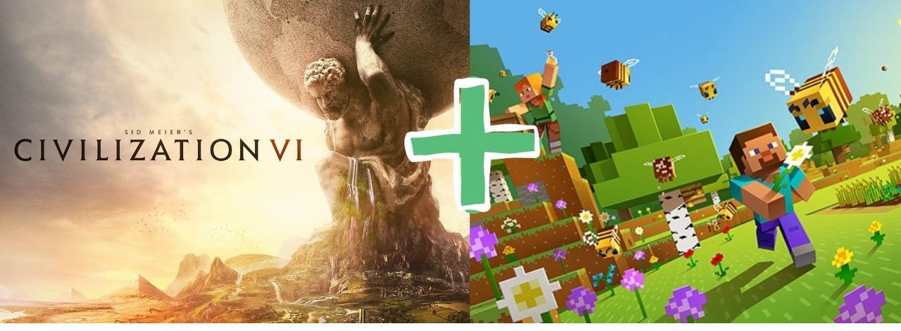 Minecraft w Civilization 6 to absurdalne połączenie, ale coś takiego naprawdę powstało, źródło grafiki: 2k Games/Mojang.