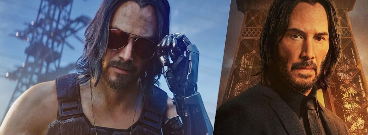 Cyberpunk 2077: Phantom Liberty skrywa hołd dla innej kultowej postaci Keanu Reevesa, źródło grafiki: CD Projekt RED / John Wick 4; Chad Stahelski; Lionsgate; 2023.