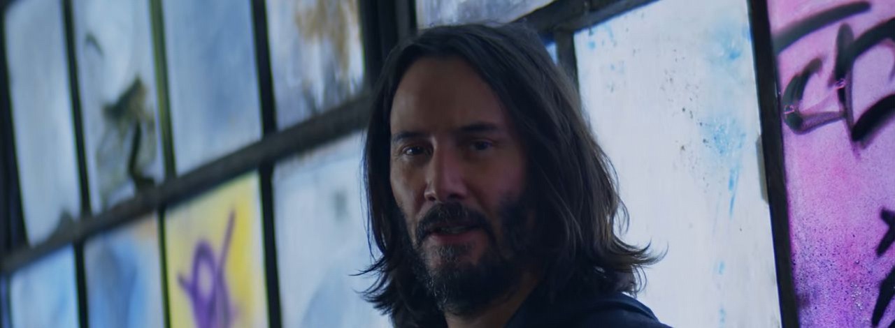 Do Cyberpunka 2077 trafił znany mem z Keanu Reevesem. Wystarczy wskoczyć do metra, by go znaleźć, źródło grafiki: YouTube/Cyberpunk 2077.