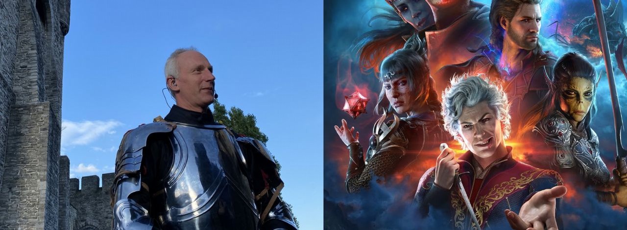 Nikt na TGA nie mógł równać się ze stylem szefa Larian Studios. Swen Vincke jak zwykle przyszedł w zbroi, źródło grafiki: Reddit / Larian Studios.