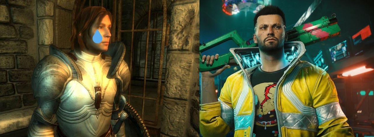 Cyberpunk 2077 pokonał wiekowego Obliviona. Gra jest modowana częściej niż hit Bethesdy mający już 18 lat, źródło grafiki: Bethesda Softworks/CD Projekt RED.