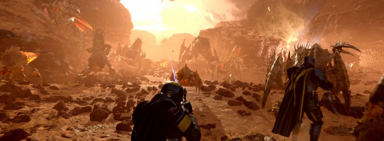 Twórcy Helldivers 2 chcą byście w końcu przestali patrzeć na statystyki oraz metę i zaczęli się dobrze bawić, źródło grafiki: Arrowhead Game Studios.