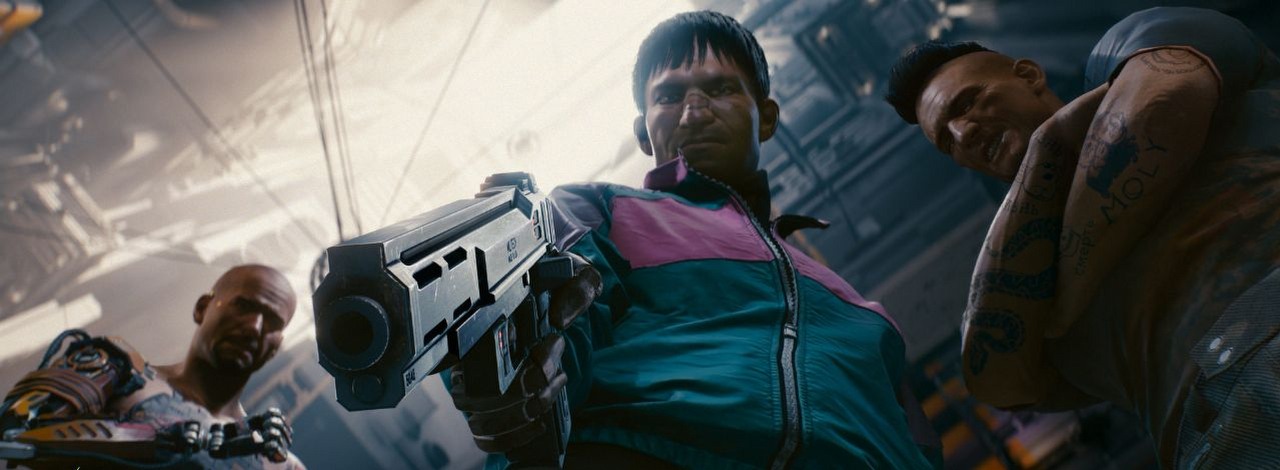 Pamiętacie gangstera z Cyberpunka, który chciał nastraszyć V i Padre? Możecie go później znaleźć w Night City i zobaczyć jak skończył, źródło grafiki: CD Projekt RED.