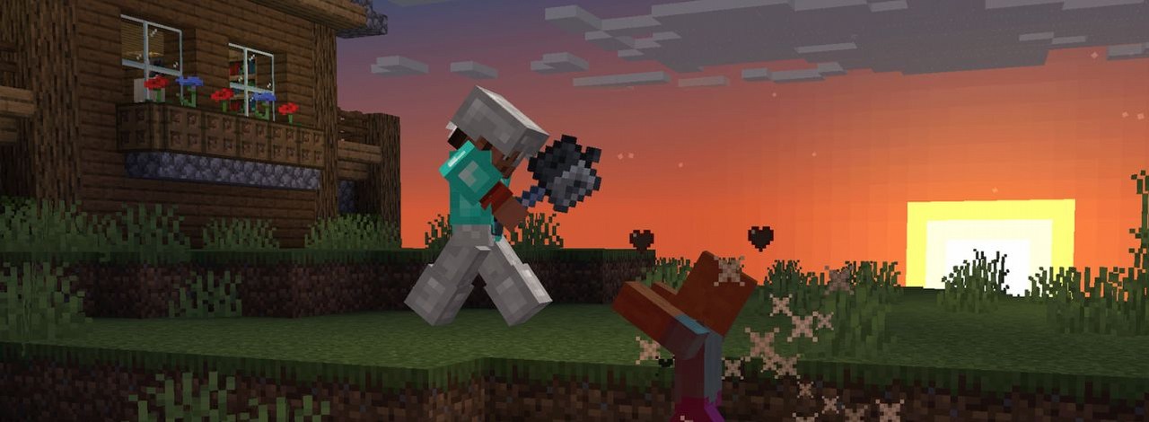 Minecraft otrzymał pierwszą nową broń od lat. W grze pojawił się buzdygan zadający absurdalne obrażenia, źródło grafiki: Mojang Studios.