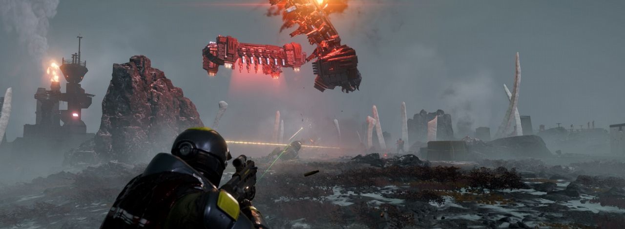 Społeczność Helldivers 2 zauważyła, że Automatony zbierają ludzkie ciała. Gracze mają odrażającą teorię co za tym stoi, źródło grafiki: Arrowhead Game Studios.