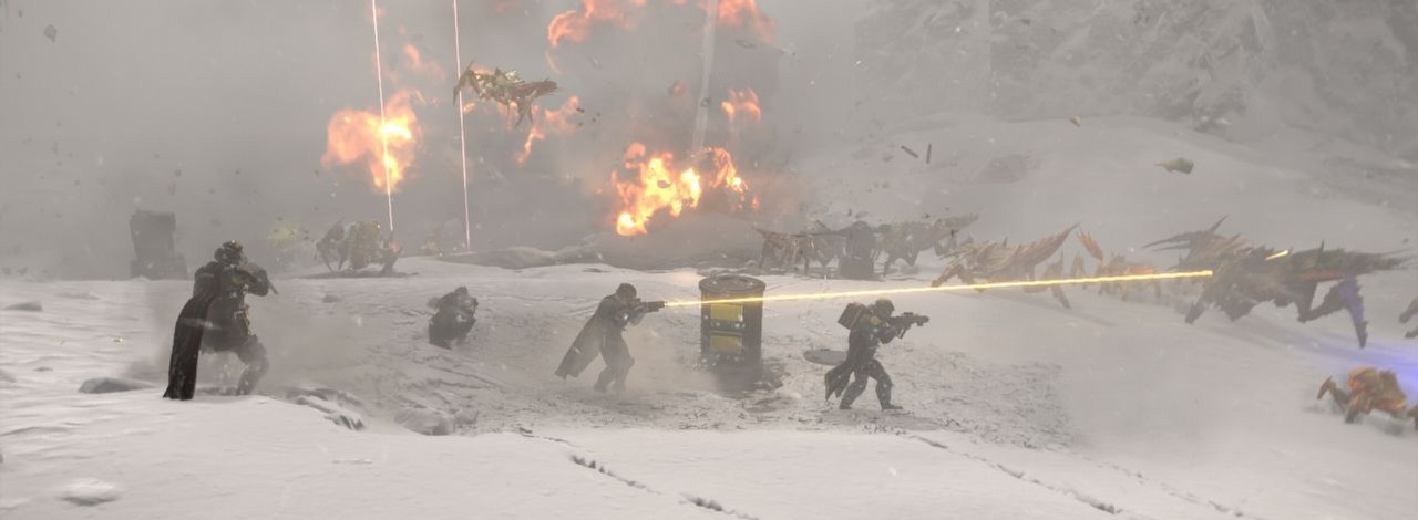 Zapalony gracz dzień po dniu realacjonuje galaktyczną wojnę z Helldivers 2. Wiadomości są tak skrupulatne, jakby dotyczyły prawdziwego konfliktu, źródło grafiki: Arrowhead Game Studios.