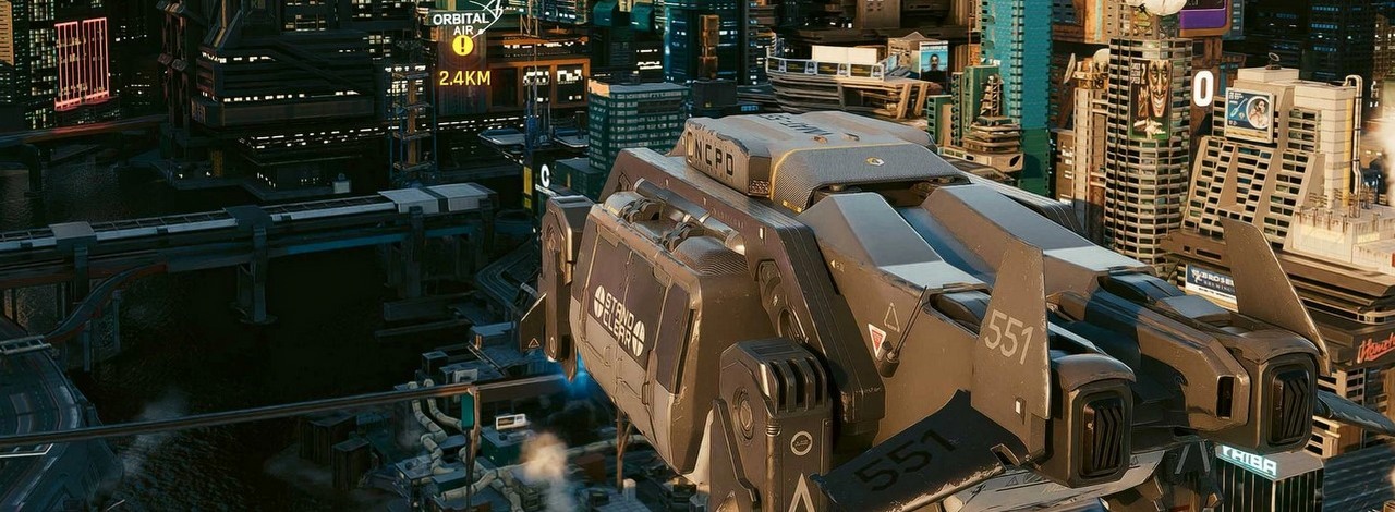 Latając własną AV-ką po Night City poczujecie się jak prezes Arasaki. Z tej perspektywy miasto z Cyberpunka 2077 wygląda całkowicie inaczej, źródło grafiki: Nexus Mods.