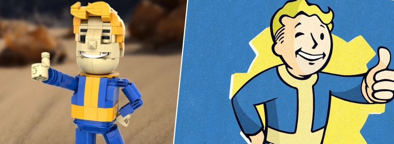 LEGO Fallout Vault Boy wygląda świetnie. Twórca zdaje sobie sprawę, że aplikowanie do LEGO Ideas odpada, źródło grafiki: Skyfox2k / Bethesda Softworks.