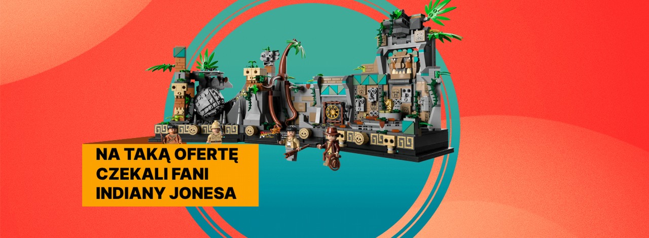 To grzech nie skorzystać z takiej promocji. LEGO Indiana Jones Świątynia złotego posążka odtwarza jedną z najbardziej kultowych scen w historii kina, źródło grafiki: LEGO; materiały promocyjne.