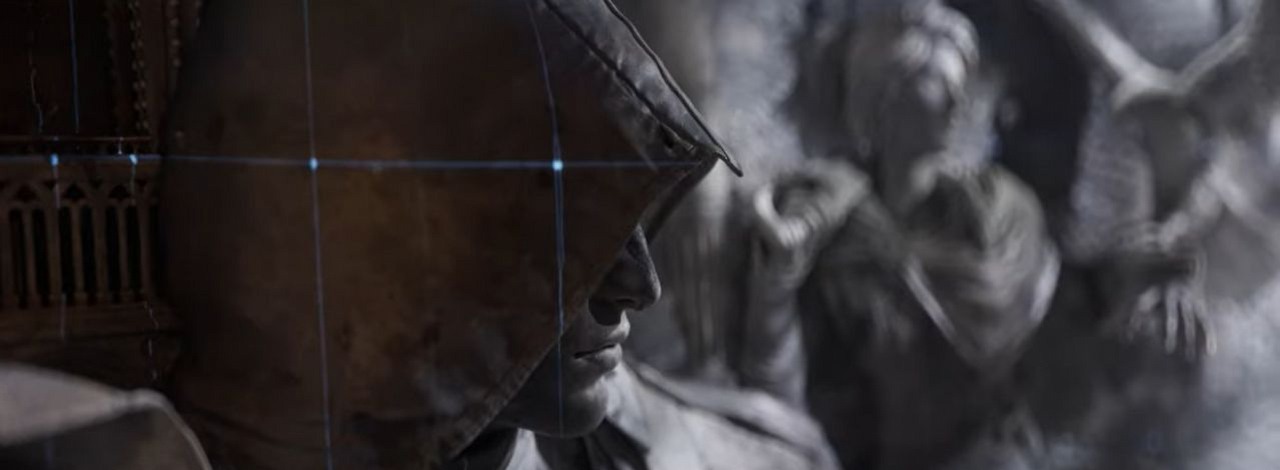 W zestawach MTG z Assassin's Creed znajdziecie sześć kart, które razem utworzą wyjątkowy widok nawiązujący do synchronizacji z gry, źródło grafiki: YouTube/Magic: The Gathering.