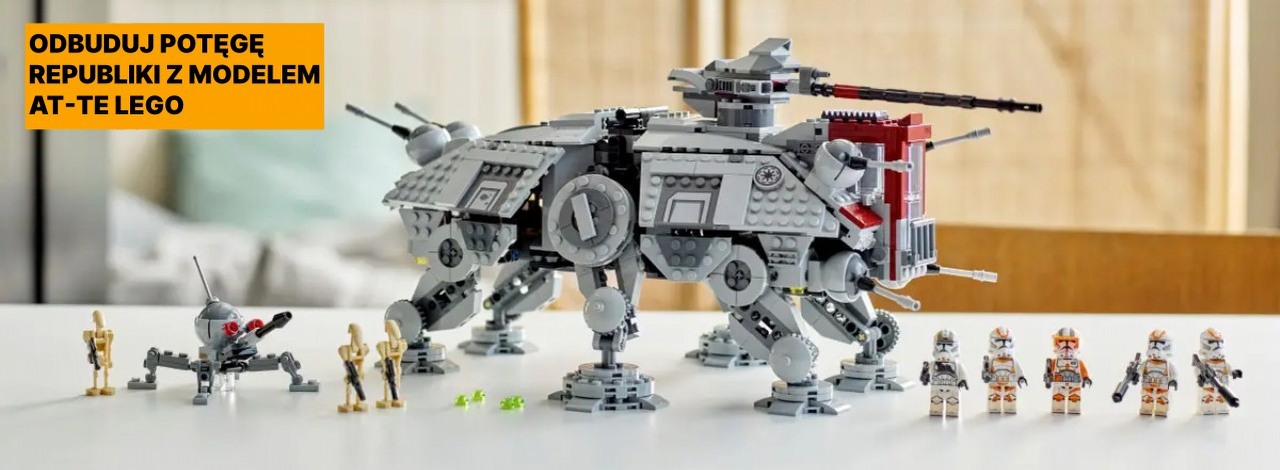 Amazon wie jak zdobyć serce fana Gwiezdnych wojen. Fantastyczna cena czyni z LEGO Star Wars Maszyna krocząca AT-TE mój nowy cel zakupów, źródło grafiki: LEGO; materiały promocyjne.