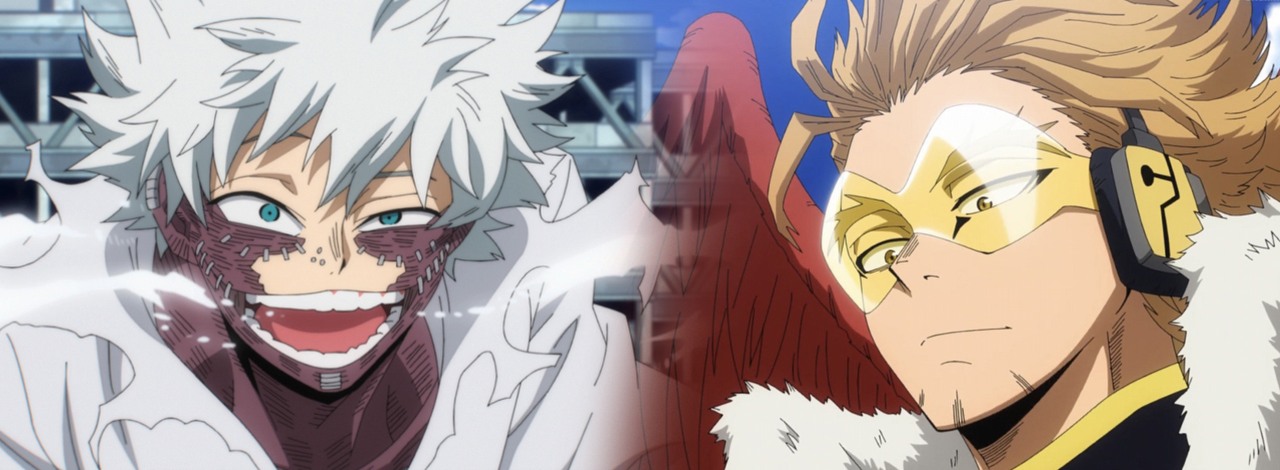 Fani My Hero Academia są sfrustrowani z powodu 426. rozdziału. Zakończenia wątków Dabiego i Hawksa nie wszystkim się spodobały, źródło grafiki: My Hero Academia, Studio Bones, 2016.