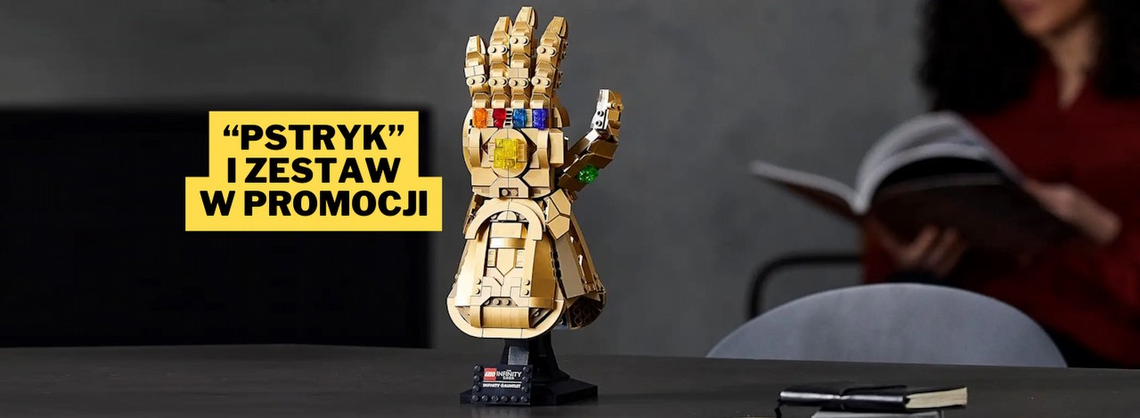 Gdyby Thanos wiedział o tej promocji na Amazon, koniec Avengers nastąpiłby znacznie szybciej. Rękawica Nieskończoności to zestaw, który różni się od pozostałych modeli LEGO jedną konkretną cechą, źródło grafiki: Materiały promocyjne, LEGO.pl.