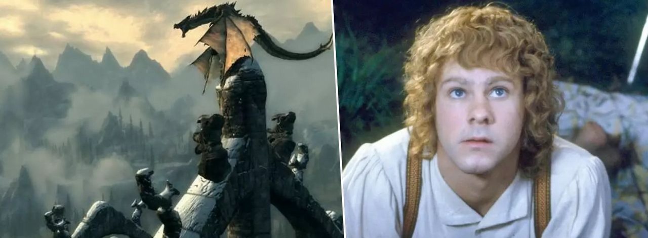 Aktor znany z roli Merry'ego we Władcy Pierścieni grał w Skyrima tak długo, że jego konsola wyzionęła ducha, źródło grafiki: Bethesda Softworks / New Line Cinema.