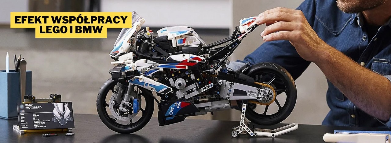 Na widok tego zestawu aż usiądziesz z wrażenia. Ponad 45-centymetrowy model BMW M 1000 RR to klejnot w koronie LEGO Technic, źródło grafiki: LEGO; materiały promocyjne.