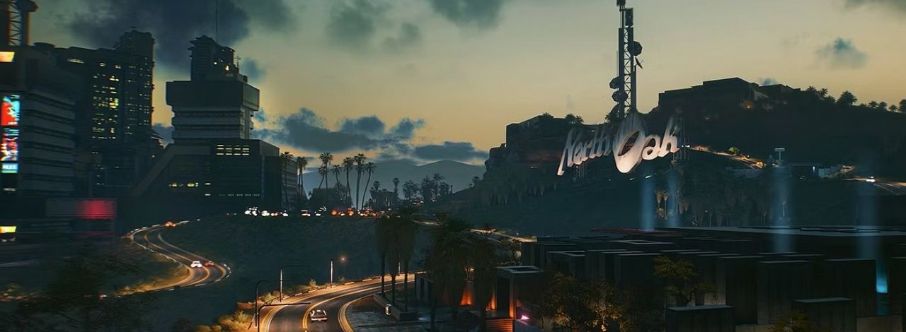 Night City z Cyberpunka 2077 jest niemal całkiem płaskie, ale w grze nadal znajdziecie ślady po dawnych planach wertykalnego miasta, źródło grafiki: CD Projekt RED.